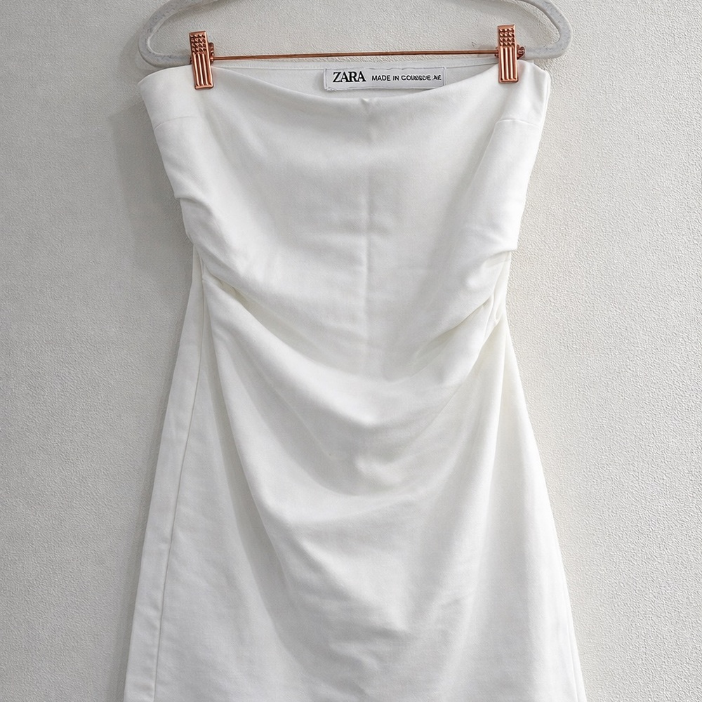 Zara Ivory Strapless Dress